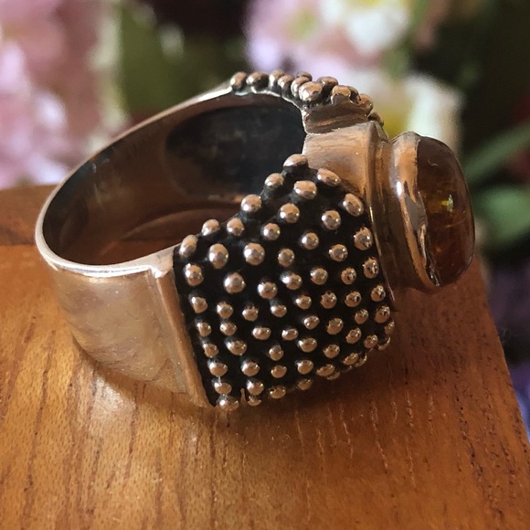 Silpada Beaded Sterling Silver Amber Ring R0893 - Picture 7 of 8